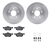 6312-54144 Brake Rotors with 3000-Series Ceramic Brake Pads Kit with Hardware, 2001-2007 Ford/Lincoln/Mercury/Mazda, Position: F - image 1