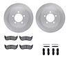 6312-54151 Brake Rotors with 3000-Series Ceramic Brake Pads Kit with Hardware, 2006-2010 Ford/Lincoln/Mercury/Mazda, Position: R - image 1