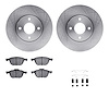 6312-54166 Brake Rotors with 3000-Series Ceramic Brake Pads Kit with Hardware, 2005-2012 Ford/Lincoln/Mercury/Mazda, Position: F - image 1