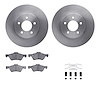 6312-54173 Brake Rotors with 3000-Series Ceramic Brake Pads Kit with Hardware, 2009-2012 Ford/Lincoln/Mercury/Mazda, Position: F - image 1