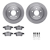 6312-54179 Brake Rotors with 3000-Series Ceramic Brake Pads Kit with Hardware, 2012-2018 Ford/Lincoln/Mercury/Mazda, Position: R - image 1