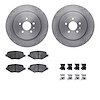 6312-54195 Brake Rotors with 3000-Series Ceramic Brake Pads Kit with Hardware, 2013-2016 Ford/Lincoln/Mercury/Mazda, Position: R - image 1