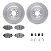 6312-54196 Brake Rotors with 3000-Series Ceramic Brake Pads Kit with Hardware, 2009-2019 Ford/Lincoln/Mercury/Mazda, Position: R - image 1