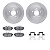 6312-54206 Brake Rotors with 3000-Series Ceramic Brake Pads Kit with Hardware, 2012-2014 Ford/Lincoln/Mercury/Mazda, Position: R - image 1