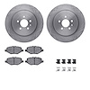 6312-54216 Brake Rotors with 3000-Series Ceramic Brake Pads Kit with Hardware, 2013-2019 Ford/Lincoln/Mercury/Mazda, Position: R - image 1