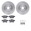 6312-54217 Brake Rotors with 3000-Series Ceramic Brake Pads Kit with Hardware, 2013-2020 Ford/Lincoln/Mercury/Mazda, Position: F - image 1