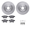 6312-54218 Brake Rotors with 3000-Series Ceramic Brake Pads Kit with Hardware, 2013-2020 Ford/Lincoln/Mercury/Mazda, Position: F - image 1