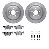 6312-54220 Brake Rotors with 3000-Series Ceramic Brake Pads Kit with Hardware, 2013-2020 Ford/Lincoln/Mercury/Mazda, Position: R - image 1