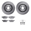 6312-54227 Brake Rotors with 3000-Series Ceramic Brake Pads Kit with Hardware, 2014-2019 Ford/Lincoln/Mercury/Mazda, Position: F - image 1