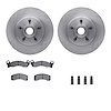 6312-55001 Brake Rotors with 3000-Series Ceramic Brake Pads Kit with Hardware, 1987-1992 Ford/Lincoln/Mercury/Mazda, Position: F - image 1