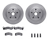 6312-55002 Brake Rotors with 3000-Series Ceramic Brake Pads Kit with Hardware, 1984-1987 Ford/Lincoln/Mercury/Mazda, Position: F - image 1