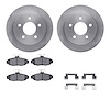 6312-55003 Brake Rotors with 3000-Series Ceramic Brake Pads Kit with Hardware, 1991-1992 Ford/Lincoln/Mercury/Mazda, Position: R - image 1