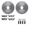 6312-55004 Brake Rotors with 3000-Series Ceramic Brake Pads Kit with Hardware, 2003-2011 Ford/Lincoln/Mercury/Mazda, Position: R - image 1