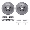 6312-56001 Brake Rotors with 3000-Series Ceramic Brake Pads Kit with Hardware, 1972-1973 Ford/Lincoln/Mercury/Mazda, Position: F - image 1