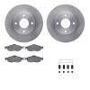 6312-56019 Brake Rotors with 3000-Series Ceramic Brake Pads Kit with Hardware, 1995-2002 Ford/Lincoln/Mercury/Mazda, Position: F - image 1