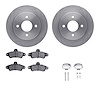 6312-56021 Brake Rotors with 3000-Series Ceramic Brake Pads Kit with Hardware, 1995-2000 Ford/Lincoln/Mercury/Mazda, Position: R - image 1