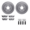 6312-56023 Brake Rotors with 3000-Series Ceramic Brake Pads Kit with Hardware, 1996-2002 Ford/Lincoln/Mercury/Mazda, Position: R - image 1
