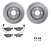 6312-56027 Brake Rotors with 3000-Series Ceramic Brake Pads Kit with Hardware, 1998-1999 Ford/Lincoln/Mercury/Mazda, Position: F - image 1
