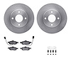 6312-56029 Brake Rotors with 3000-Series Ceramic Brake Pads Kit with Hardware, 1998-2002 Ford/Lincoln/Mercury/Mazda, Position: F - image 1