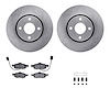 6312-56030 Brake Rotors with 3000-Series Ceramic Brake Pads Kit with Hardware, 1998-2002 Ford/Lincoln/Mercury/Mazda, Position: F - image 1