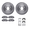 6312-58006 Brake Rotors with 3000-Series Ceramic Brake Pads Kit with Hardware, 1997-2005 Acura/Honda, Position: Front - image 1