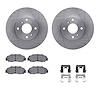 6312-58008 Brake Rotors with 3000-Series Ceramic Brake Pads Kit with Hardware, 1998-1999 Acura/Honda, Position: Front - image 1