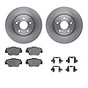 6312-58009 Brake Rotors with 3000-Series Ceramic Brake Pads Kit with Hardware, 1997-2005 Acura/Honda, Position: Rear - image 1