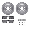 6312-58012 Brake Rotors with 3000-Series Ceramic Brake Pads Kit with Hardware, 2003-2011 Acura/Honda, Position: Rear - image 1