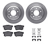 6312-58013 Brake Rotors with 3000-Series Ceramic Brake Pads Kit with Hardware, 1999-2001 Acura/Honda, Position: Rear - image 1
