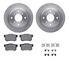 6312-58015 Brake Rotors with 3000-Series Ceramic Brake Pads Kit with Hardware, 1987-1990 Acura/Honda, Position: Rear