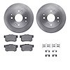 6312-58017 Brake Rotors with 3000-Series Ceramic Brake Pads Kit with Hardware, 1995-1998 Acura/Honda, Position: Rear