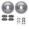 6312-58020 Brake Rotors with 3000-Series Ceramic Brake Pads Kit with Hardware, 2005-2012 Acura/Honda, Position: Rear - image 1