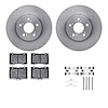 6312-58021 Brake Rotors with 3000-Series Ceramic Brake Pads Kit with Hardware, 2005-2012 Acura/Honda, Position: Front - image 1