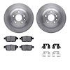 6312-58022 Brake Rotors with 3000-Series Ceramic Brake Pads Kit with Hardware, 2009-2014 Acura/Honda, Position: Rear - image 1