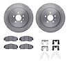 6312-58023 Brake Rotors with 3000-Series Ceramic Brake Pads Kit with Hardware, 1999-2004 Acura/Honda, Position: Front - image 1