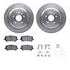 6312-58033 Brake Rotors with 3000-Series Ceramic Brake Pads Kit with Hardware, 2014-2016 Acura/Honda, Position: Rear - image 1
