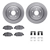 6312-58034 Brake Rotors with 3000-Series Ceramic Brake Pads Kit with Hardware, Fits Select Acura/Honda, Position: Rear - image 1