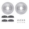 6312-59012 Brake Rotors with 3000-Series Ceramic Brake Pads Kit with Hardware, 1994-1995 Acura/Honda, Position: Front - image 1