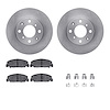 6312-59013 Brake Rotors with 3000-Series Ceramic Brake Pads Kit with Hardware, 1990-2000 Acura/Honda, Position: Front - image 1