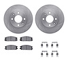 6312-59023 Brake Rotors with 3000-Series Ceramic Brake Pads Kit with Hardware, 1986-1989 Acura/Honda, Position: Front - image 1