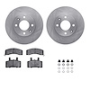6312-59026 Brake Rotors with 3000-Series Ceramic Brake Pads Kit with Hardware, 1988-1991 Acura/Honda, Position: Front - image 1