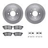 6312-59029 Brake Rotors with 3000-Series Ceramic Brake Pads Kit with Hardware, 1988-2001 Acura/Honda, Position: Rear - image 1