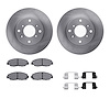 6312-59033 Brake Rotors with 3000-Series Ceramic Brake Pads Kit with Hardware, 1998-1999 Acura/Honda, Position: Front - image 1