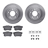 6312-59039 Brake Rotors with 3000-Series Ceramic Brake Pads Kit with Hardware, 1991-1999 Multiple Makes/Models, Position: Rear - image 1