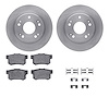 6312-59047 Brake Rotors with 3000-Series Ceramic Brake Pads Kit with Hardware, 2003-2008 Acura/Honda, Position: Rear