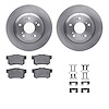 6312-59054 Brake Rotors with 3000-Series Ceramic Brake Pads Kit with Hardware, 2000-2009 Acura/Honda, Position: Rear - image 1