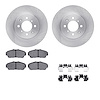 6312-59056 Brake Rotors with 3000-Series Ceramic Brake Pads Kit with Hardware, 1993-2001 Acura/Honda, Position: Front - image 1