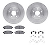 6312-59057 Brake Rotors with 3000-Series Ceramic Brake Pads Kit with Hardware, 2003-2006 Acura/Honda, Position: Front - image 1