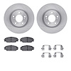 6312-59059 Brake Rotors with 3000-Series Ceramic Brake Pads Kit with Hardware, 2000-2009 Acura/Honda, Position: Front - image 1