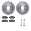 6312-59061 Brake Rotors with 3000-Series Ceramic Brake Pads Kit with Hardware, 2000-2006 Acura/Honda, Position: Front - image 1